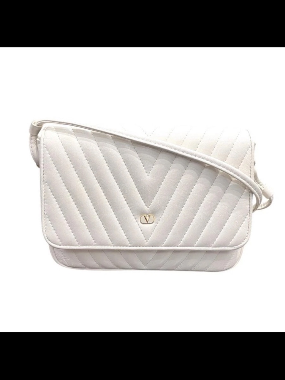 Valentino Garavani White Quilted V-Logo Crossbody